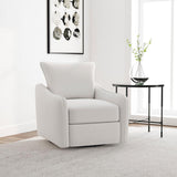 Madia Upholstered Sloped Arm Swivel Glider Chair Vanilla - 903391