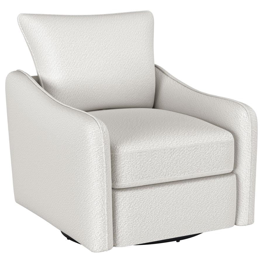 Madia Upholstered Sloped Arm Swivel Glider Chair Vanilla - 903391
