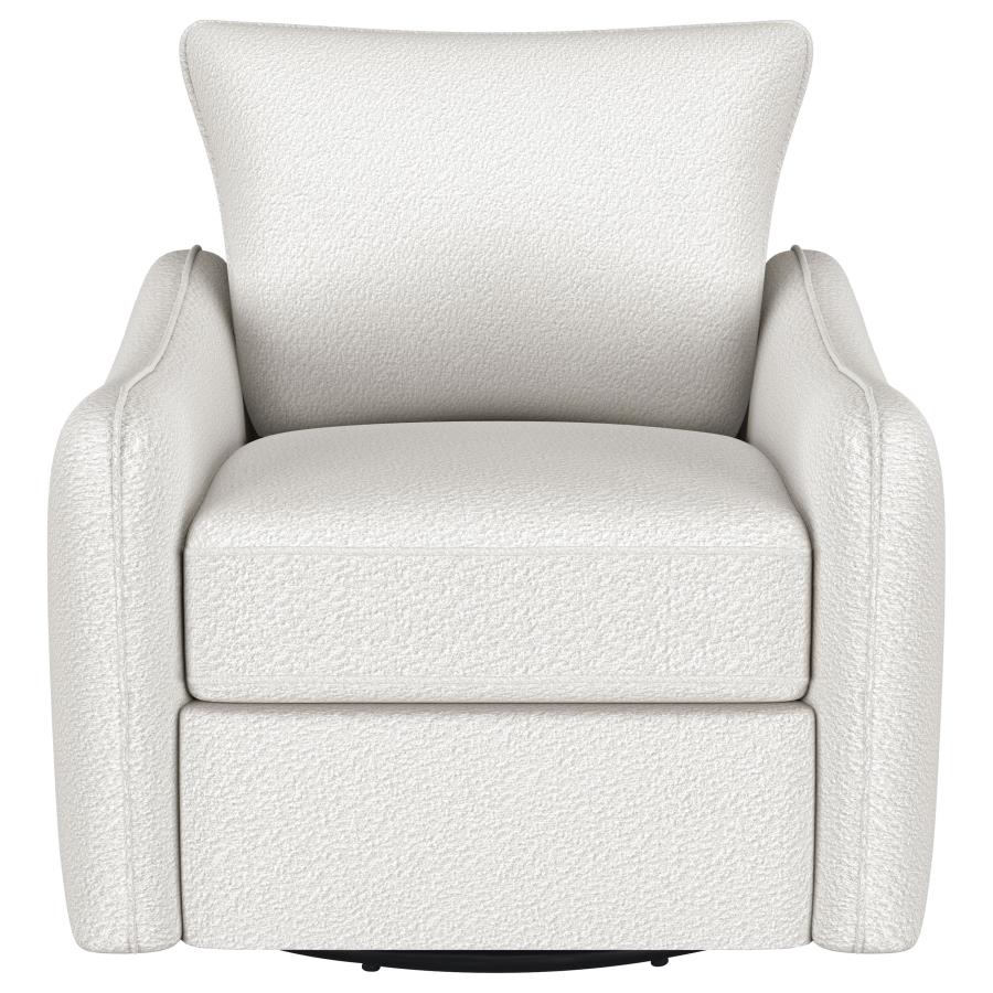 Madia Upholstered Sloped Arm Swivel Glider Chair Vanilla - 903391