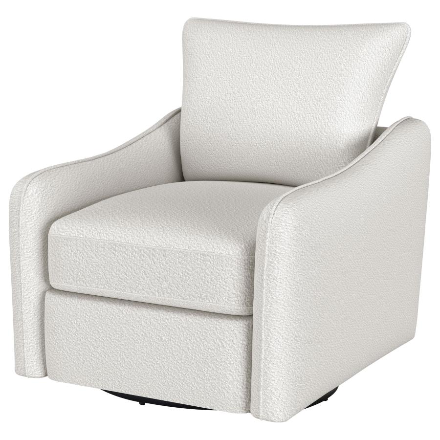 Madia Upholstered Sloped Arm Swivel Glider Chair Vanilla - 903391