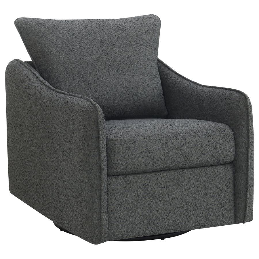Madia Upholstered Sloped Arm Swivel Glider Chair Charcoal - 903393