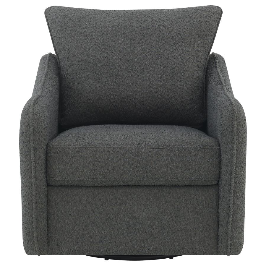 Madia Upholstered Sloped Arm Swivel Glider Chair Charcoal - 903393