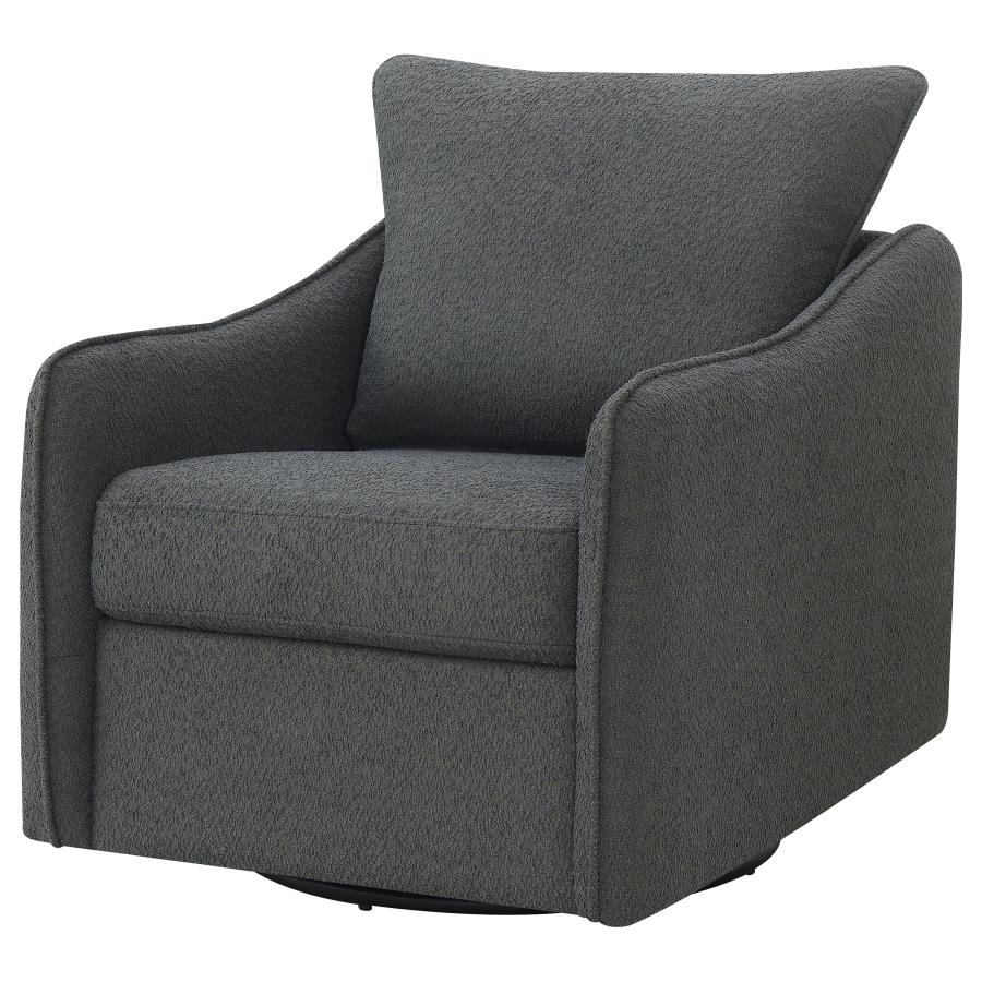Madia Upholstered Sloped Arm Swivel Glider Chair Charcoal - 903393