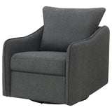 Madia Upholstered Sloped Arm Swivel Glider Chair Charcoal - 903393