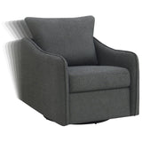 Madia Upholstered Sloped Arm Swivel Glider Chair Charcoal - 903393