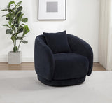 Arnaud Chenille Upholstered Swivel Accent Chair Navy - 903487