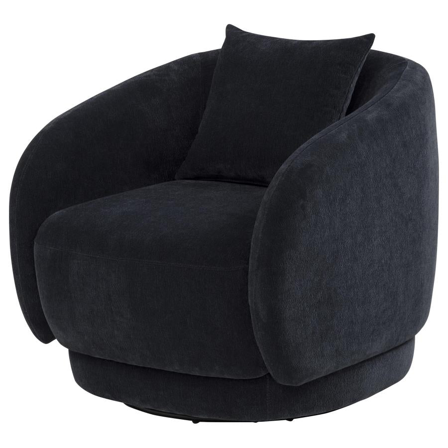 Arnaud Chenille Upholstered Swivel Accent Chair Navy - 903487