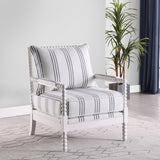 Blanchett Upholstered Bobbin Accent Chair White and Navy - 903835
