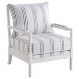 Blanchett Upholstered Bobbin Accent Chair White and Navy - 903835
