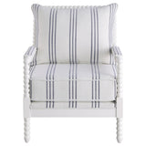 Blanchett Upholstered Bobbin Accent Chair White and Navy - 903835