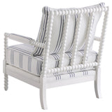 Blanchett Upholstered Bobbin Accent Chair White and Navy - 903835