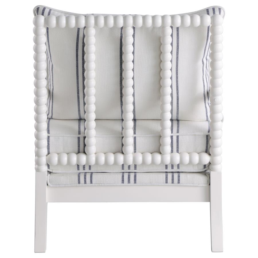 Blanchett Upholstered Bobbin Accent Chair White and Navy - 903835