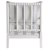 Blanchett Upholstered Bobbin Accent Chair White and Navy - 903835