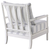 Blanchett Upholstered Bobbin Accent Chair White and Navy - 903835
