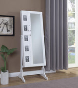 Doyle Cheval Mirror with Jewelry Storage White - 904031