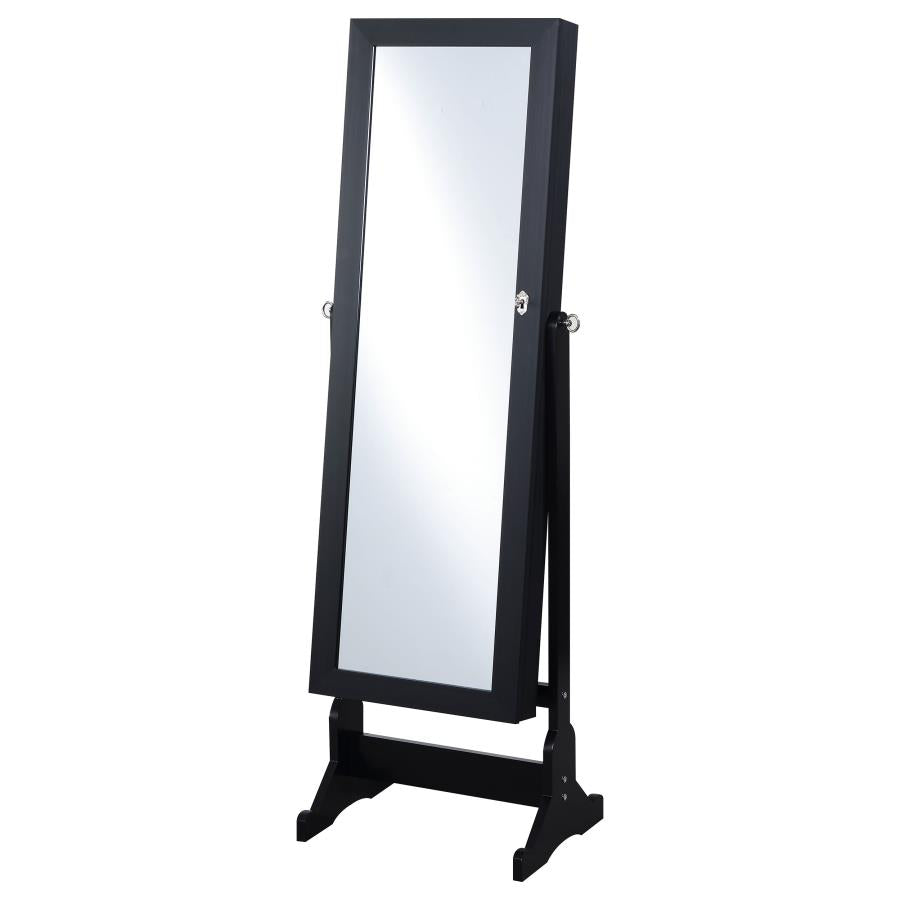 Tutuola Cheval Mirror with Jewelry Storage Black - 904039