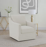 Winter Upholstered Sloped Arm Accent Swivel Chair Beige - 904133