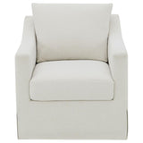 Winter Upholstered Sloped Arm Accent Swivel Chair Beige - 904133
