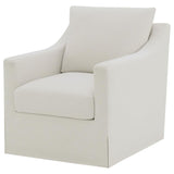 Winter Upholstered Sloped Arm Accent Swivel Chair Beige - 904133