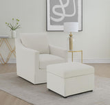 Winter Upholstered Sloped Arm Accent Swivel Chair Beige - 904133