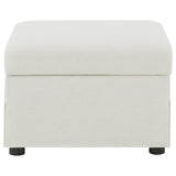Winter Upholstered Hydraulic Lift Top Storage Ottoman Beige - 904134