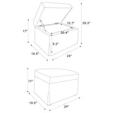 Winter Upholstered Hydraulic Lift Top Storage Ottoman Beige - 904134