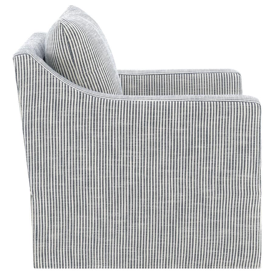 Winter Upholstered Sloped Arm Accent Swivel Chair Grey - 904137