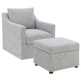 Winter Upholstered Hydraulic Lift Top Storage Ottoman Grey - 904138
