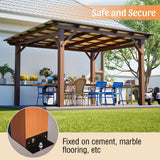 13 X 10 Ft Gazebo With Roof, Spacious Outdoor Patio Shade Structure For Backyard & Garden - Brown