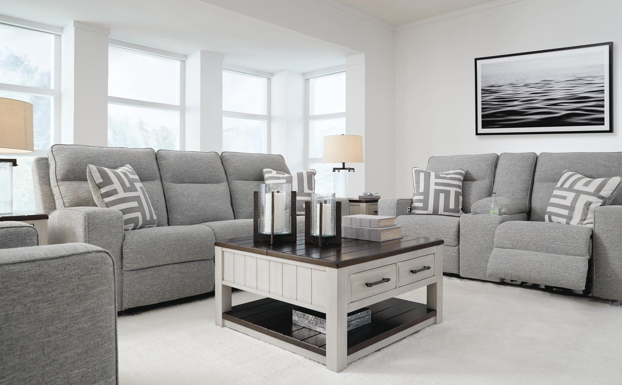 Biscoe Power Reclining Sofa and Loveseat - 90503U1