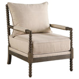 Blanchett Upholstered Bobbin Accent Chair Beige and Natural - 905362