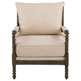 Blanchett Upholstered Bobbin Accent Chair Beige and Natural - 905362