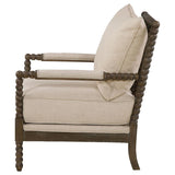 Blanchett Upholstered Bobbin Accent Chair Beige and Natural - 905362