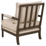 Blanchett Upholstered Bobbin Accent Chair Beige and Natural - 905362