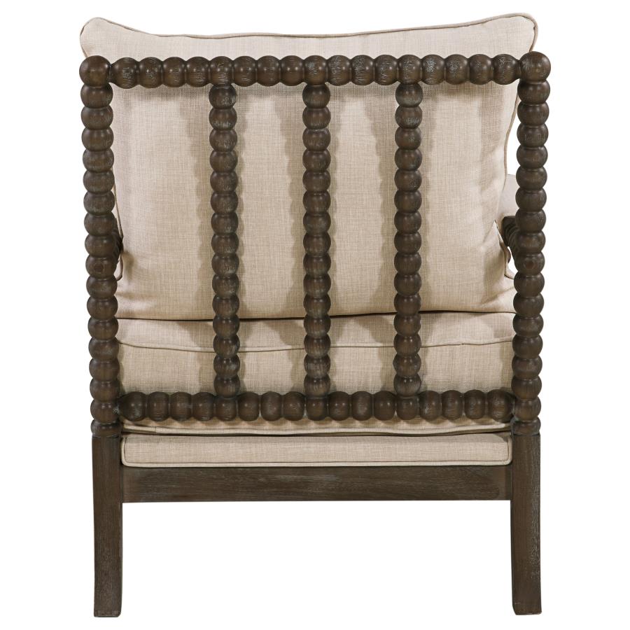 Blanchett Upholstered Bobbin Accent Chair Beige and Natural - 905362