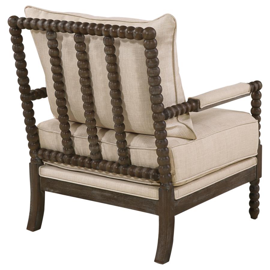Blanchett Upholstered Bobbin Accent Chair Beige and Natural - 905362
