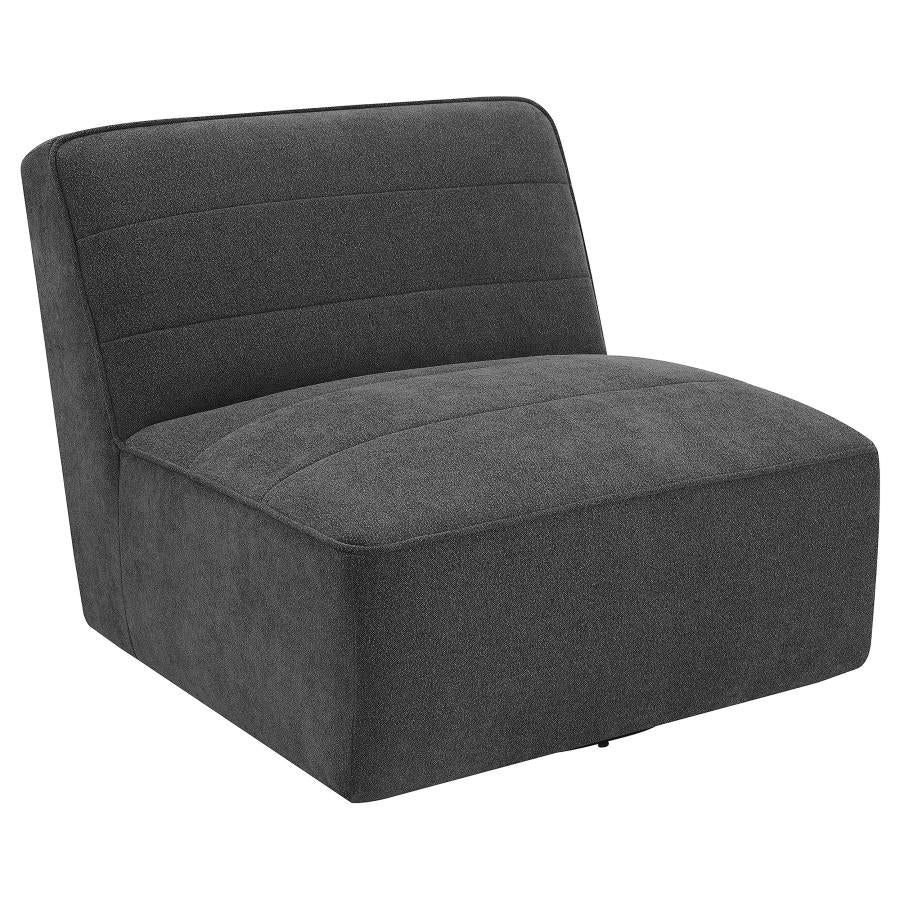 Cobie Upholstered Armless Swivel Chair Dark Charcoal - 905713