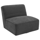 Cobie Upholstered Armless Swivel Chair Dark Charcoal - 905713