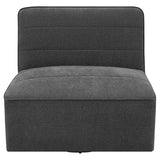 Cobie Upholstered Armless Swivel Chair Dark Charcoal - 905713