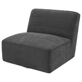 Cobie Upholstered Armless Swivel Chair Dark Charcoal - 905713