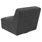 Cobie Upholstered Armless Swivel Chair Dark Charcoal - 905713