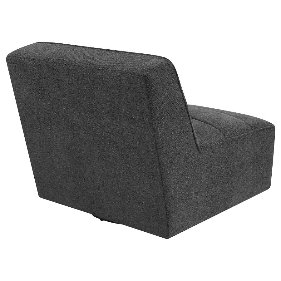 Cobie Upholstered Armless Swivel Chair Dark Charcoal - 905713