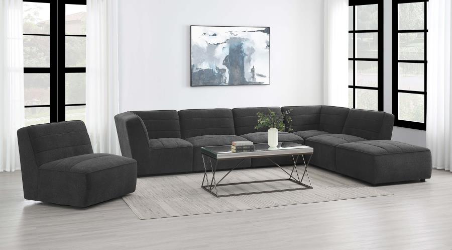 Cobie Upholstered Armless Swivel Chair Dark Charcoal - 905713