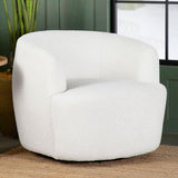 Hudson Faux Sheepskin Upholstered Swivel Chair Natural - 905726