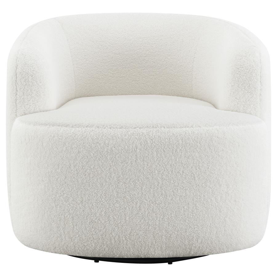 Hudson Faux Sheepskin Upholstered Swivel Chair Natural - 905726