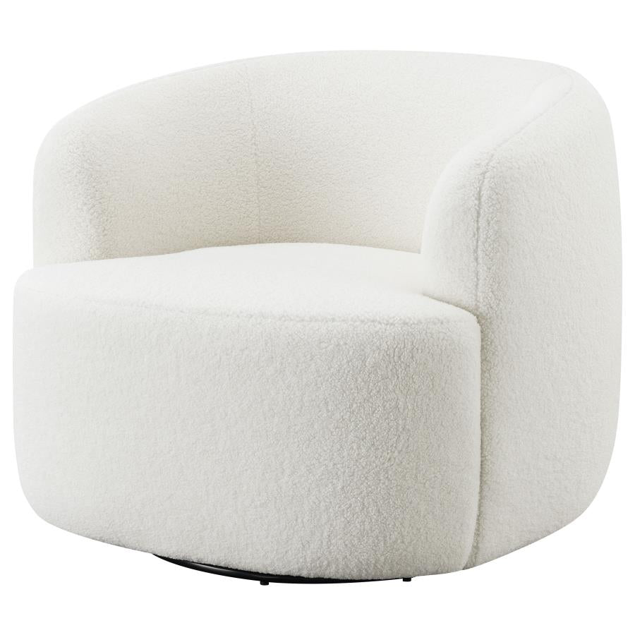 Hudson Faux Sheepskin Upholstered Swivel Chair Natural - 905726