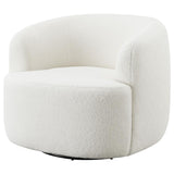 Hudson Faux Sheepskin Upholstered Swivel Chair Natural - 905726