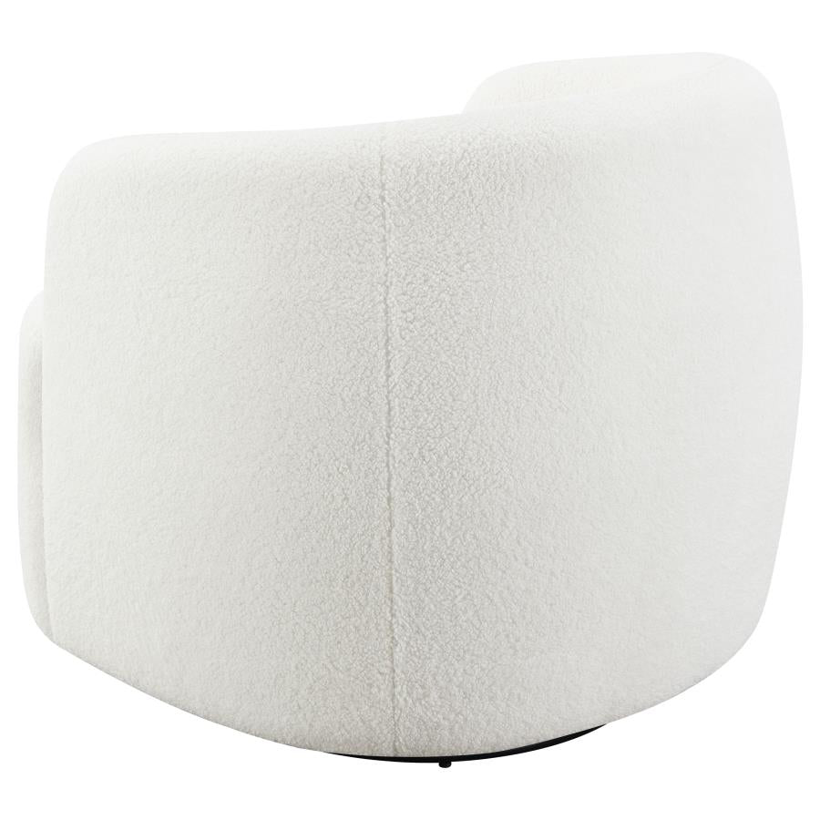 Hudson Faux Sheepskin Upholstered Swivel Chair Natural - 905726