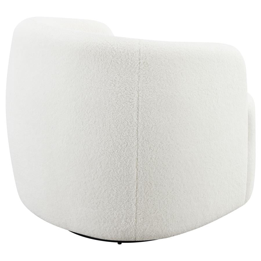 Hudson Faux Sheepskin Upholstered Swivel Chair Natural - 905726