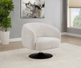 Dave Upholstered Barrel Back Swivel Club Chair Beige - 905739